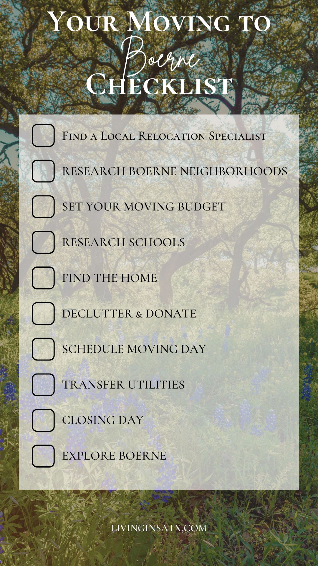 moving to boerne checklist - tammy dominguez san antonio realtor, boerne relocation specialist & realtor, moving to boerne, texas