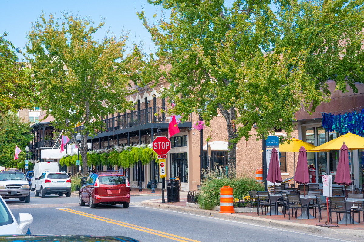 Historic Hill Country Mile shops and restaurants in downtown Boerne, TX