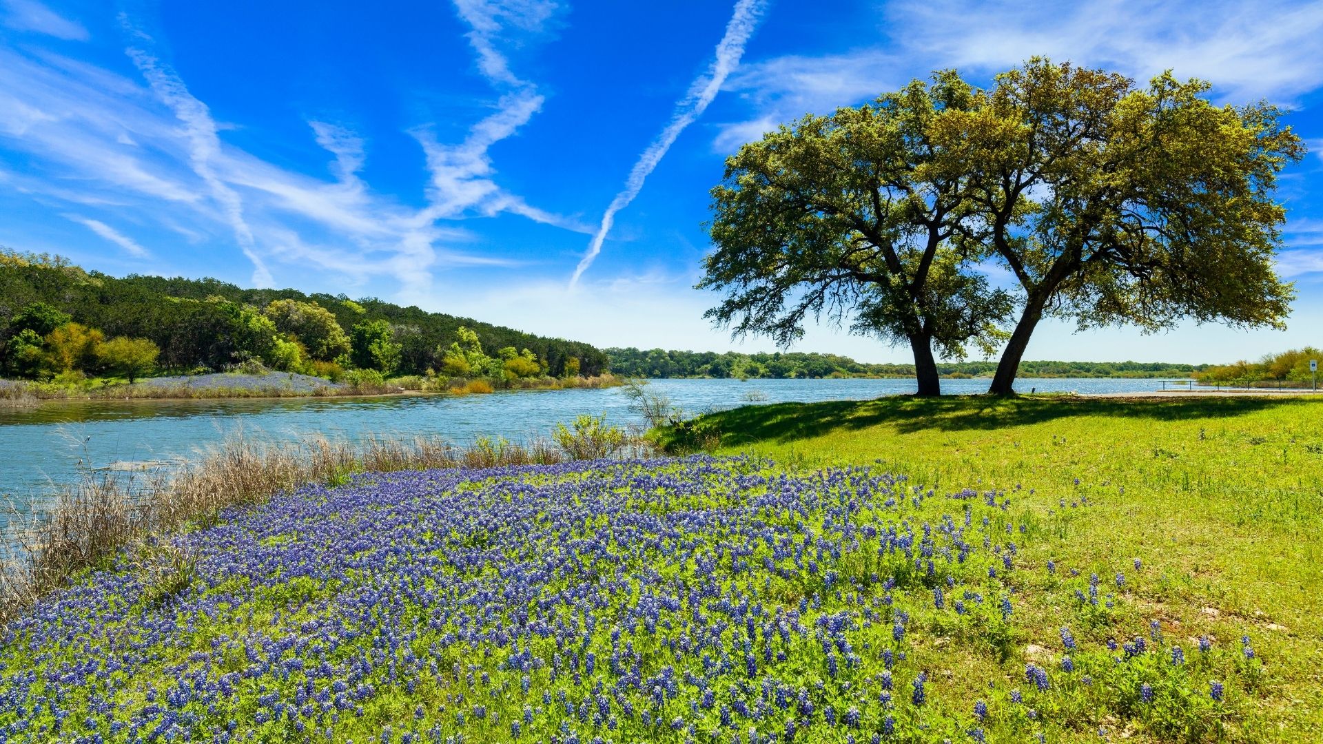 San Antonio Texas weather showing clear skies and seasonal landscape with sunshine and clouds