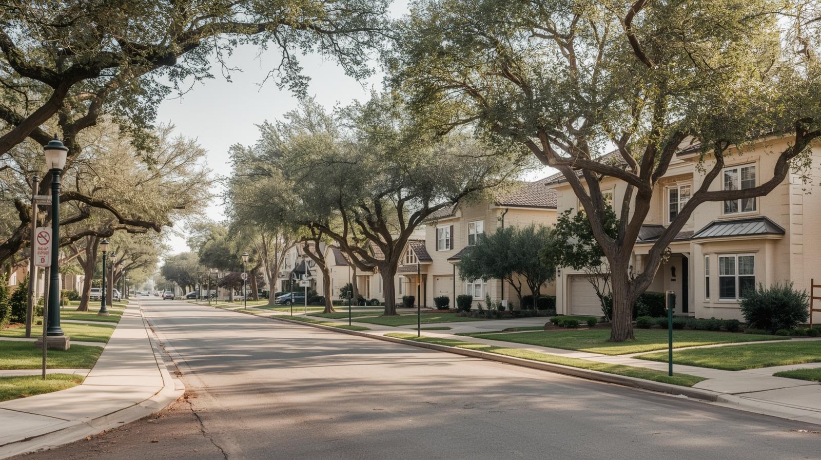 San Antonio neighborhood street representing communities and lifestyle options for relocating families