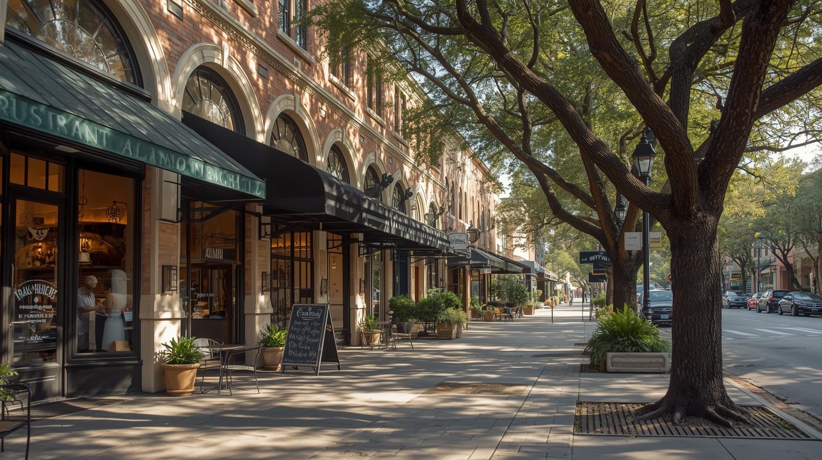 Elegant residential street in Alamo Heights, Texas reflecting proximity to museums, arts, and cultural attractions near downtown San Antonio