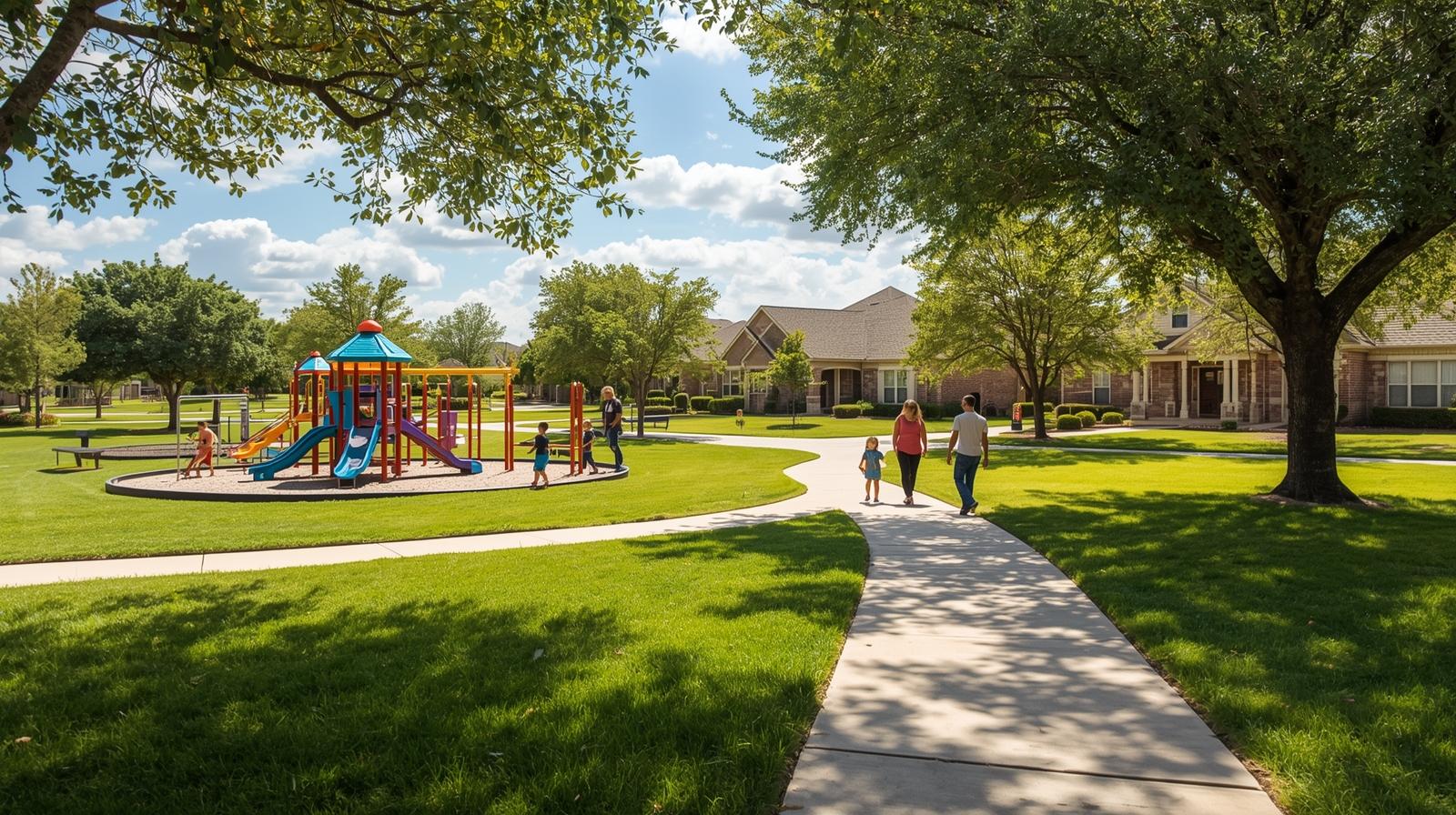 Family-friendly parks and green spaces in Schertz and Cibolo Texas suburbs