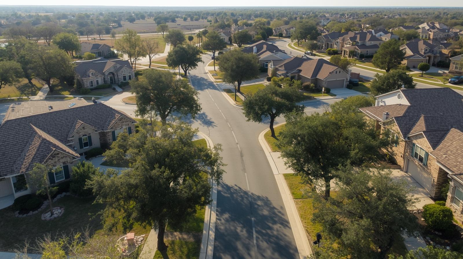 aerial view of san antonio neighborhood